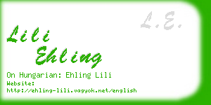 lili ehling business card